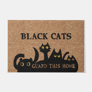 Black Cats Guard This Home Doormat