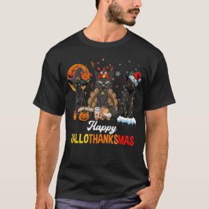 Black Cats Halloween Merry Christmas Happy Halloth T-Shirt