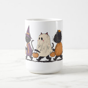 Black Cats Halloween Trick or Treat Cute Spooky Coffee Mug