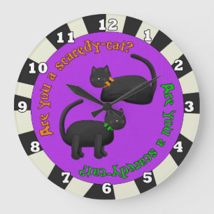 Black Cats Halloween Wall Clock