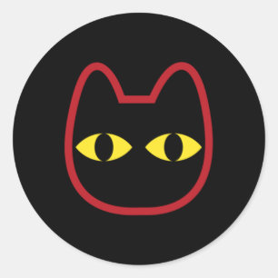 Black Cat's Headshot Sticker Sticker 