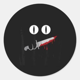 Black Cats Horror Spooky Gothic Halloween Feline Classic Round Sticker