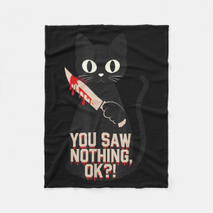 Black Cats Horror Spooky Gothic Halloween Feline Fleece Blanket