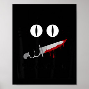 Black Cats Horror Spooky Gothic Halloween Feline Poster