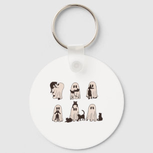 Black Cats In Ghost Costume - Cute Ghost Cat Hallo Key Ring