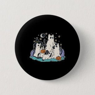 Black Cats in Ghost Costume - Cute Women and Men H 6 Cm Round Badge
