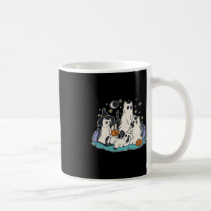 Black Cats in Ghost Costume - Cute Women and Men H Coffee Mug