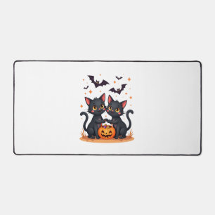 Black Cats in Ghost Costume - Cute Women and Men H Desk Mat