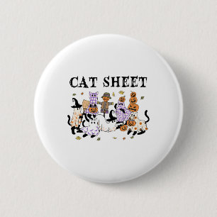 Black Cats In Ghost Costume Funny Cat Sheet Hallow 6 Cm Round Badge