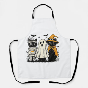 Black Cats in Halloween Costumes � Ghost, Witch, a Apron