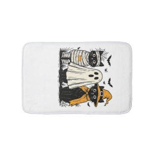 Black Cats in Halloween Costumes � Ghost, Witch, a Bath Mat