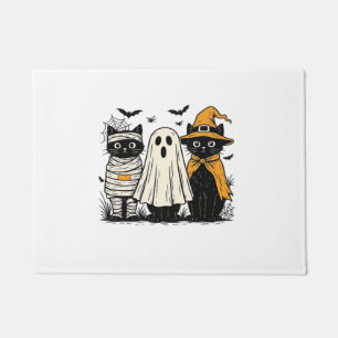Black Cats in Halloween Costumes � Ghost, Witch, a Doormat