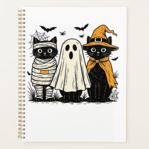 Black Cats in Halloween Costumes � Ghost, Witch, a Planner