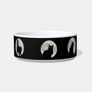 Black Cats in the Full Moon Light Bowl