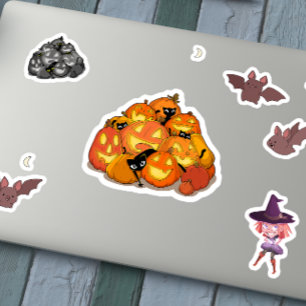 Black Cats in the Pumpkin Patch Cute Halloween