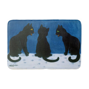 Black Cats in the Snow, Louis Wain Bath Mat