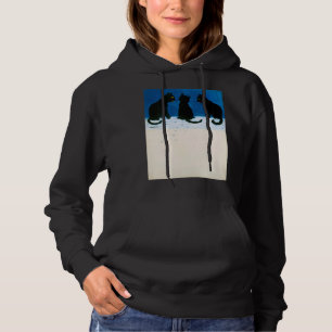 Black Cats in the Snow, Louis Wain Hoodie