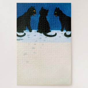 Black Cats in the Snow, Louis Wain Jigsaw Puzzle