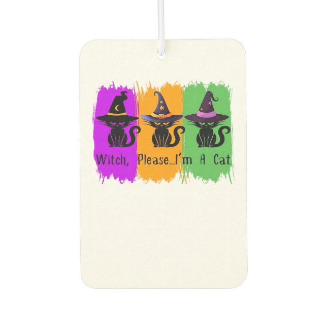 Black Cats In Witch Hats Essential T-Shirt Car Air Freshener (Front)
