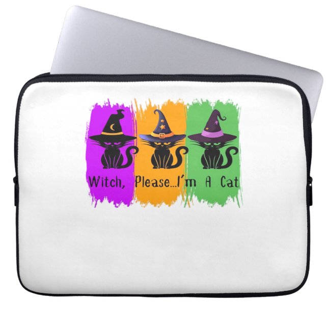 Black Cats In Witch Hats Essential T-Shirt Laptop Sleeve (Front)