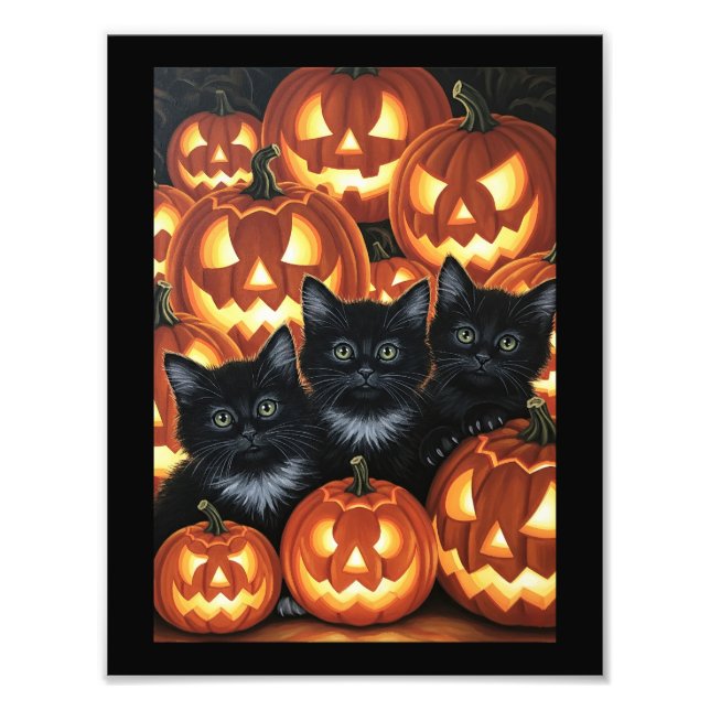 Black Cats & Jack O’Lanterns Photo Print (Front)