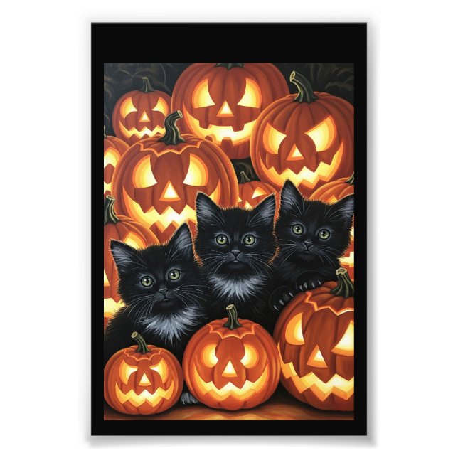 Black Cats & Jack O’Lanterns Photo Print (Front)