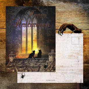 Black Cats Magical Halloween Postcard