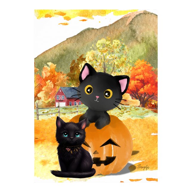 Black Cats “Mummy and Me” Wall Art Poster  (Black Cats “Mommy and Me” Wall Art Poster)
