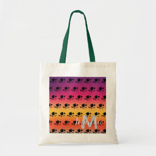 Black Cats Ombre Rainbow Name Library Books Tote Bag