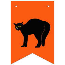 Black Cats on Multicolored Background
