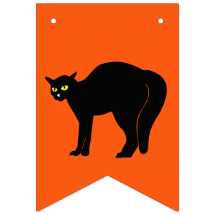 Black Cats on Multicolored Background Bunting