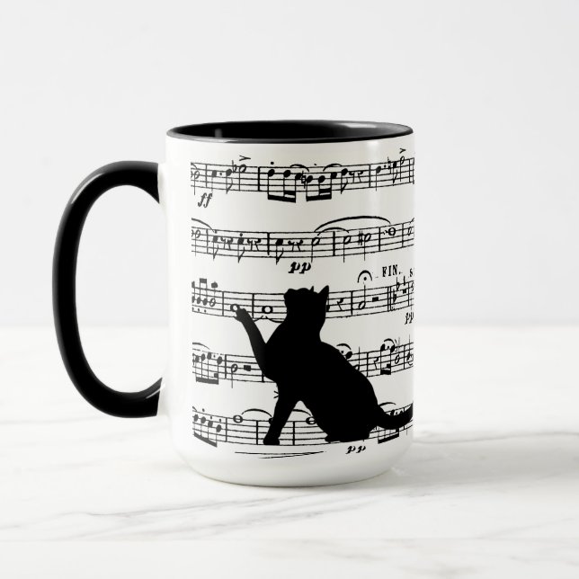 Black Cats On Sheet Music Mug (Left)