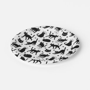 Black Cats Paper Plate