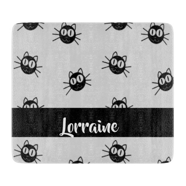 Black cats pattern cutting board (Front)