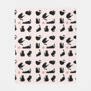 Black Cats Pattern Fleece Blanket