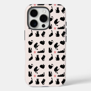 Black Cats Pattern iPhone 16 Pro Case