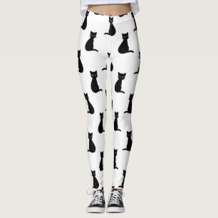 Black cats pattern Leggings