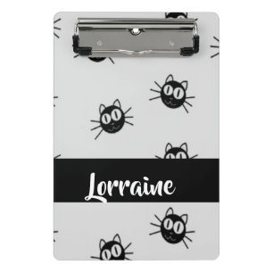 Black cats pattern mini clipboard