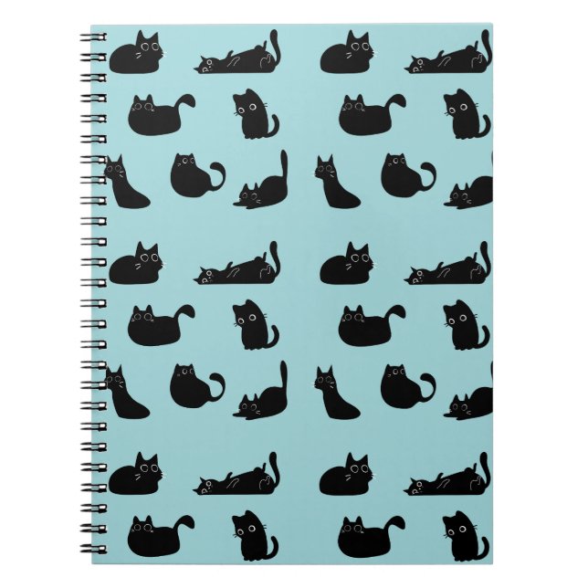 Black Cats Pattern Notebook (Front)