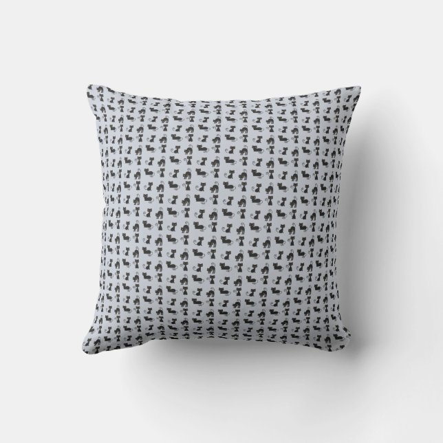 black cats patterns cushion (Back)