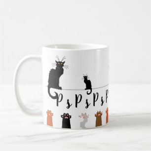 Black Cats & Paws PsPsPs Coffee Mug