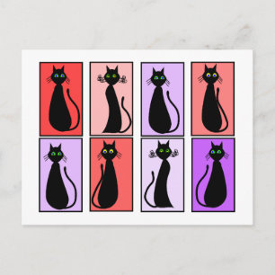 Black Cats Pop Art Gifts Postcard