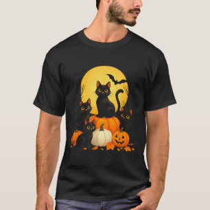 Black Cats Pumpkin Halloween Costume Men Women T-Shirt