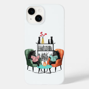black cats reading books Case-Mate iPhone 14 case