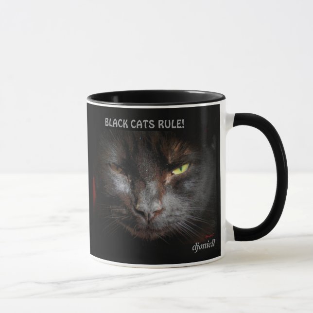 Black Cats rule Cat Meme Mug (Right)