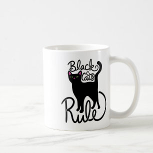 Black Cats Rule Fun Black Cat Mum Cute Coffee Mug