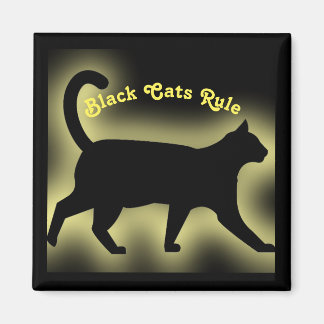 Black Cats Rule Magnet