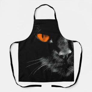 Black Cats Rule - Orange Eyes Apron