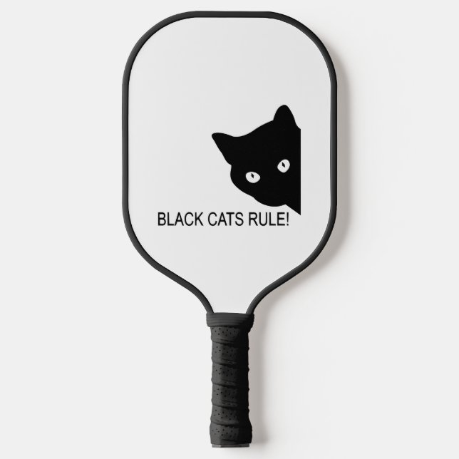 Black cats rule pickleball paddle (Front)