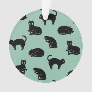 Black Cats Seamless Pattern Ornament